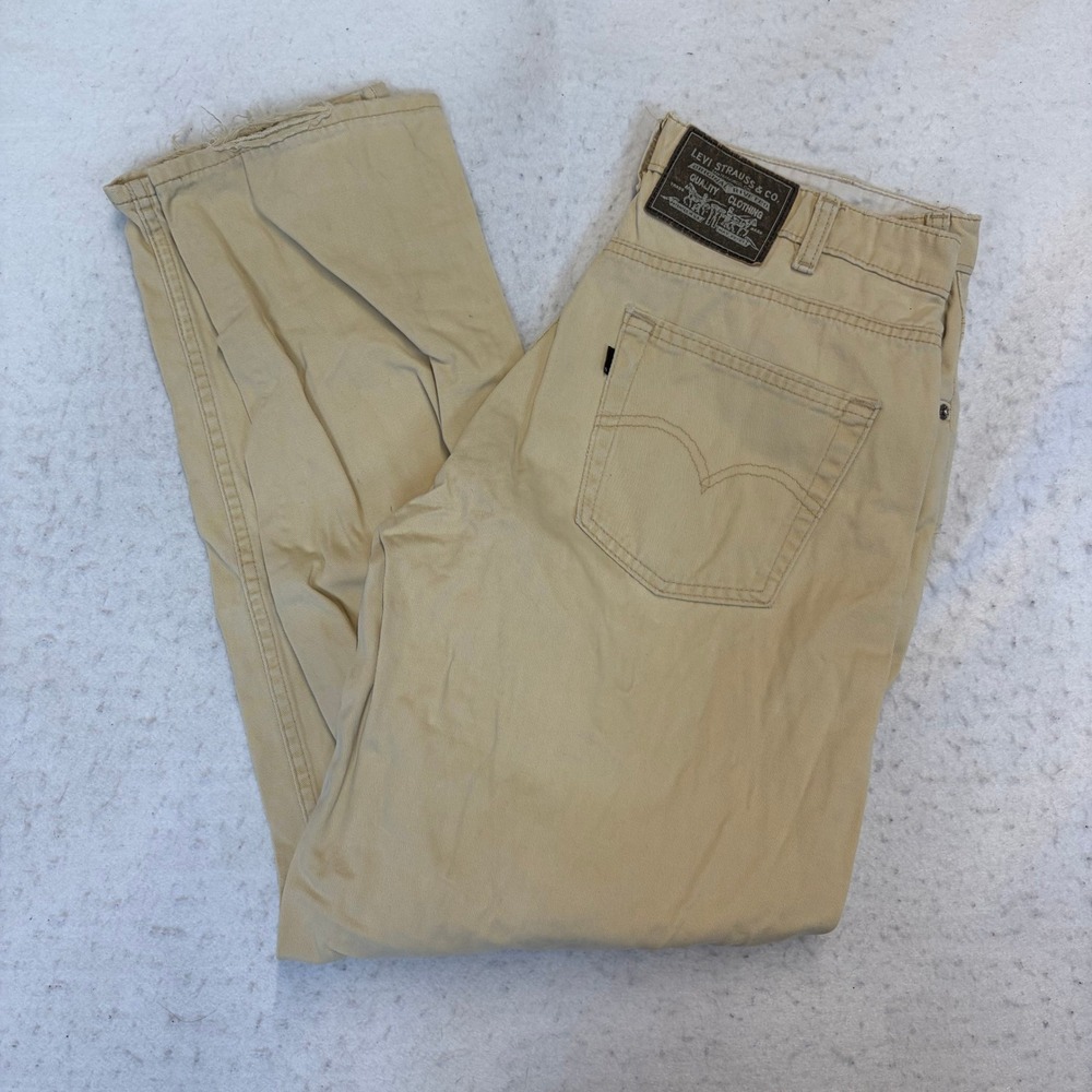 Levi Strauss & Co Pants Mens 33x32 Tan Straight Leg Workwear Casual Vintage